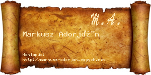 Markusz Adorján névjegykártya